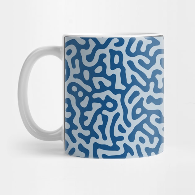 Blue Tones Turing Pattern by Golden Eagle Design Studio